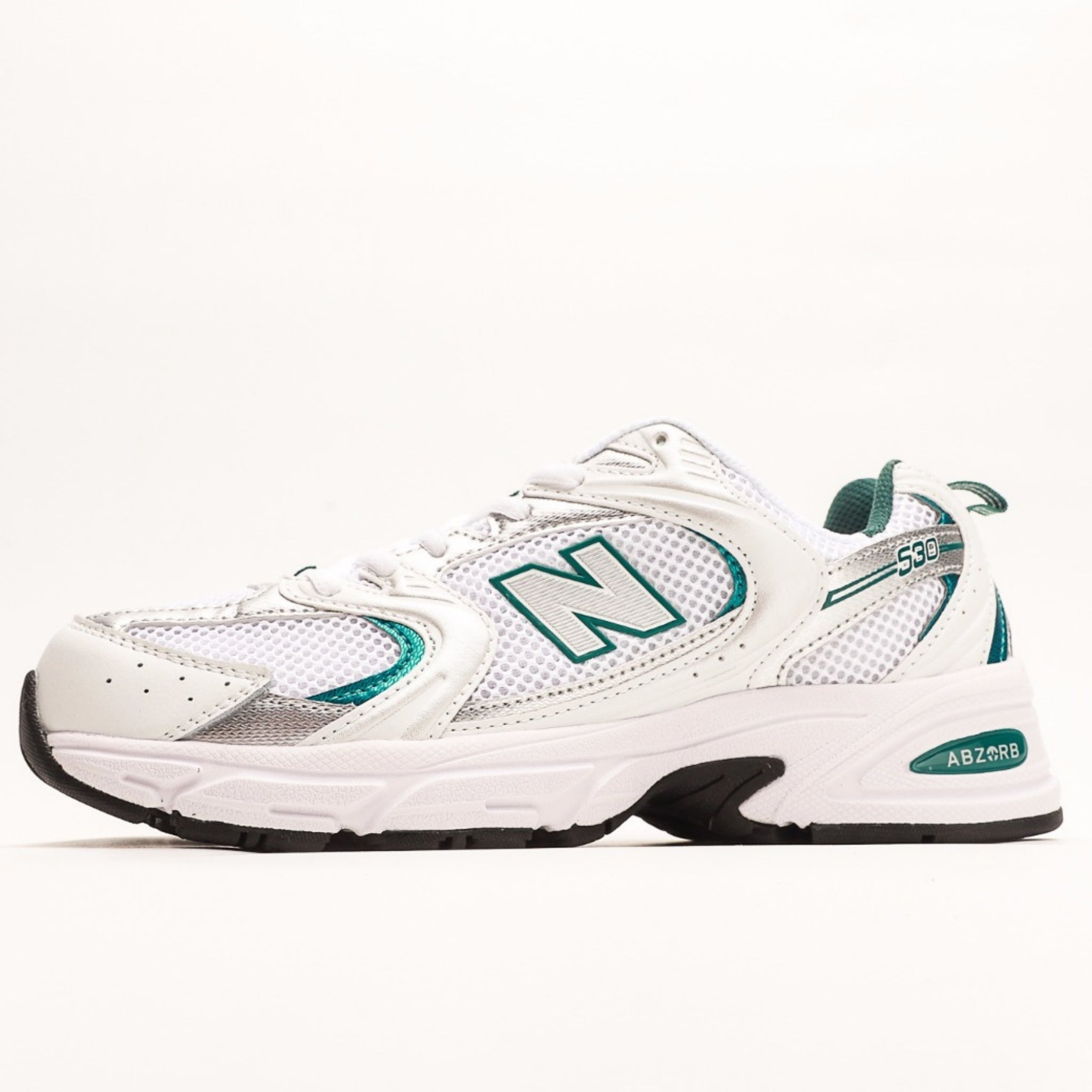New Balance 530 White Silver Green