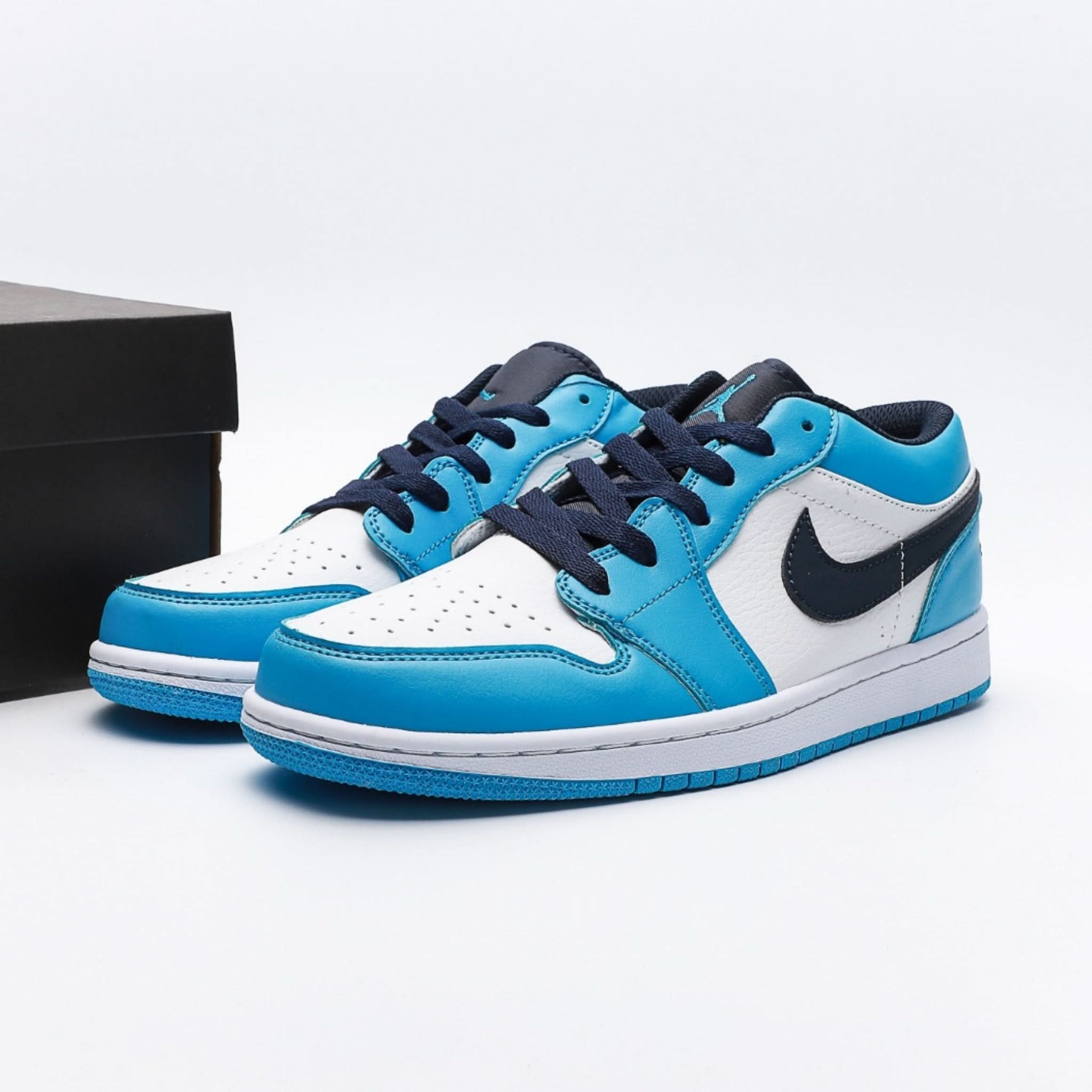 Air Jordan 1 Low 'Blue-Black Swoosh'