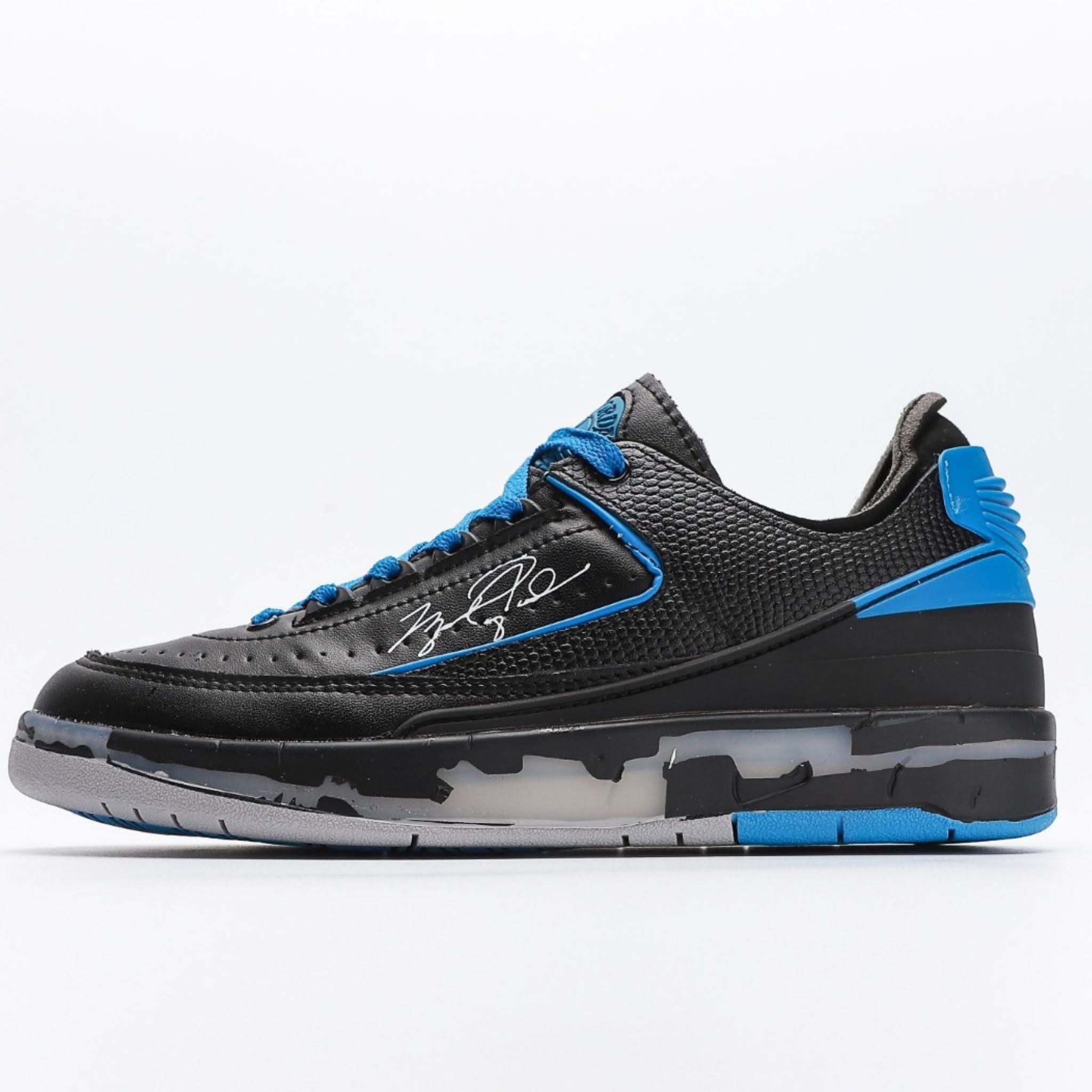 Off White x Nike Air Jordan 2 Low SP Black Varsity Royal