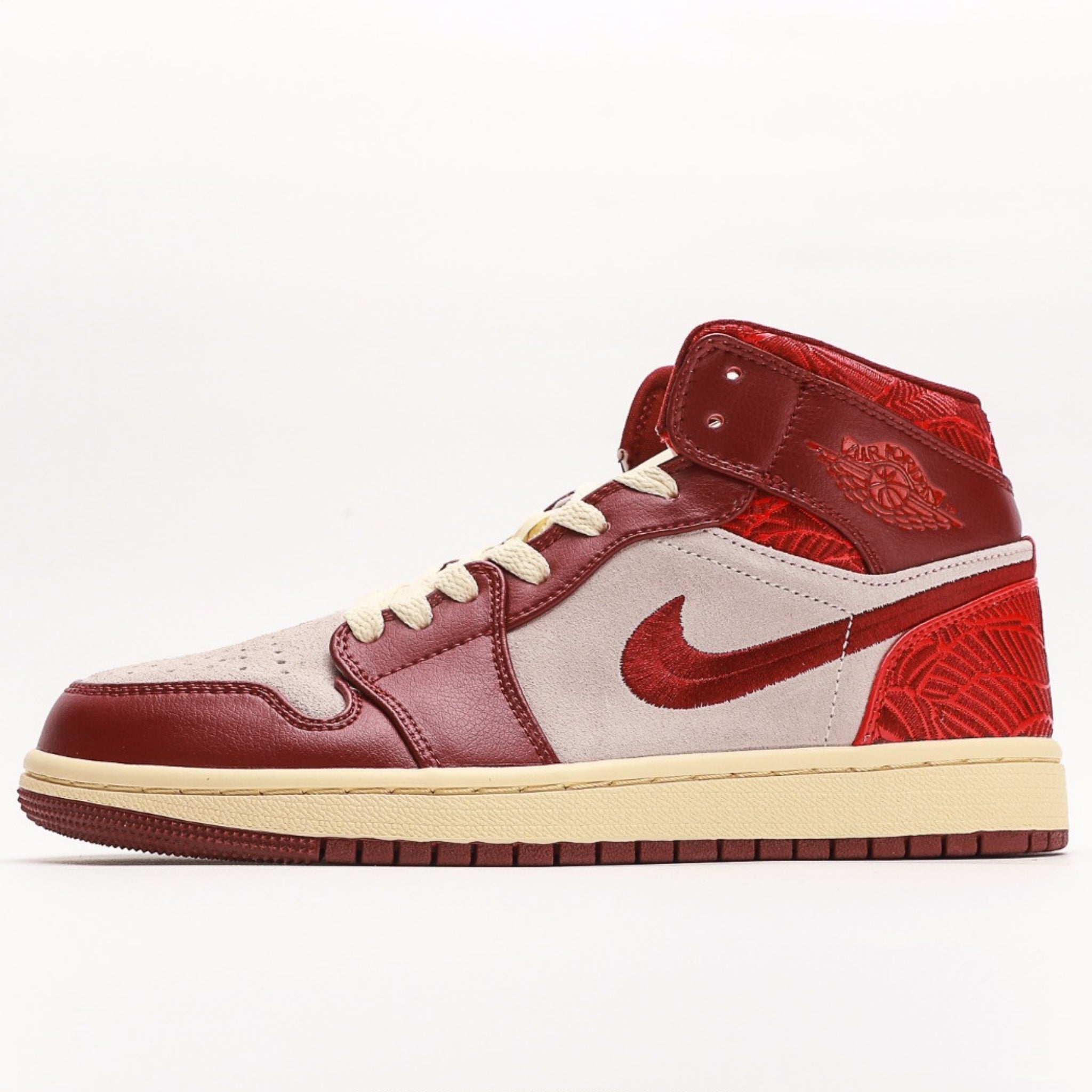 Nike Air Jordan 1 Mid SE Tiki Leaf Team Red