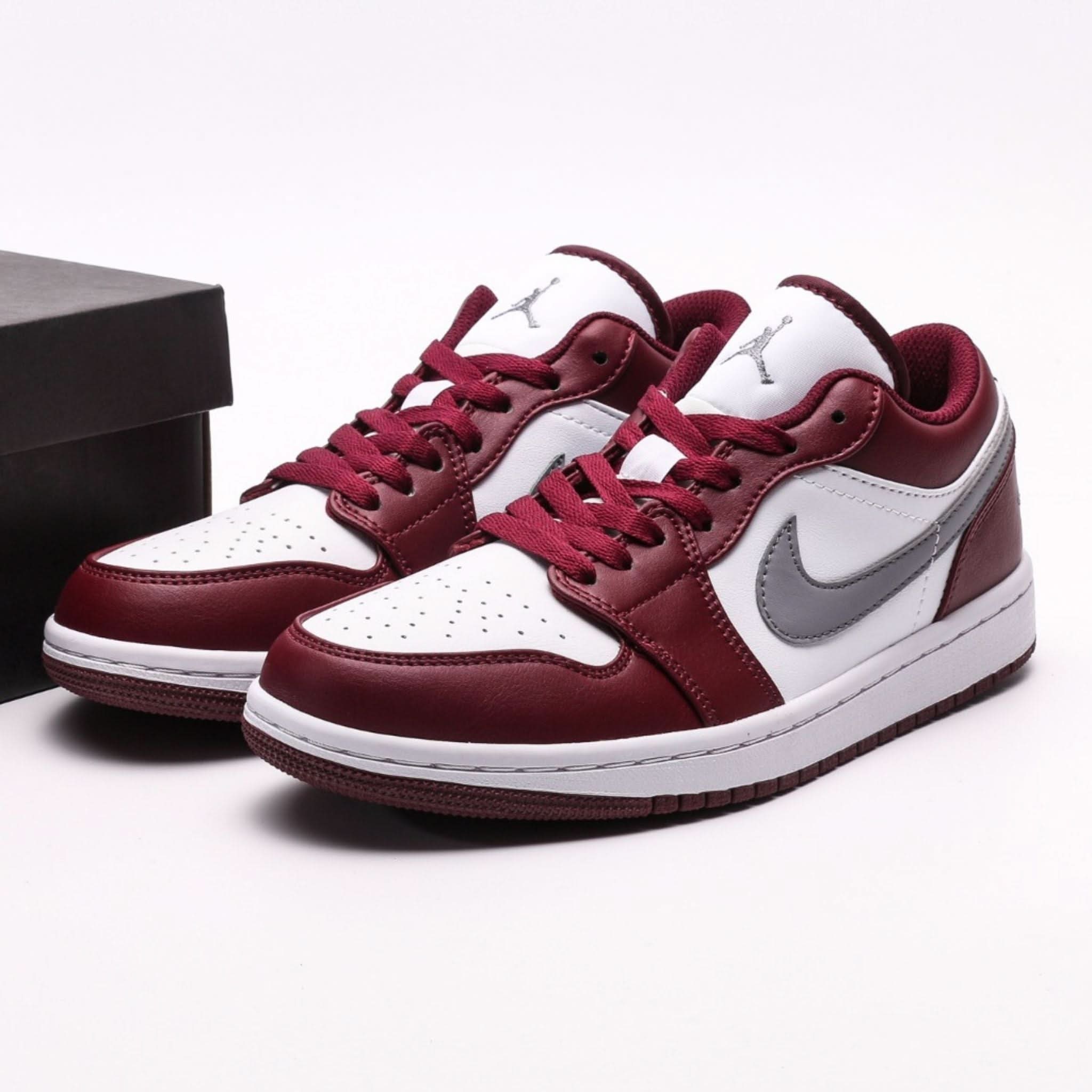 Air Jordan 1 Low 'Cherrywood Red-Grey Swoosh'