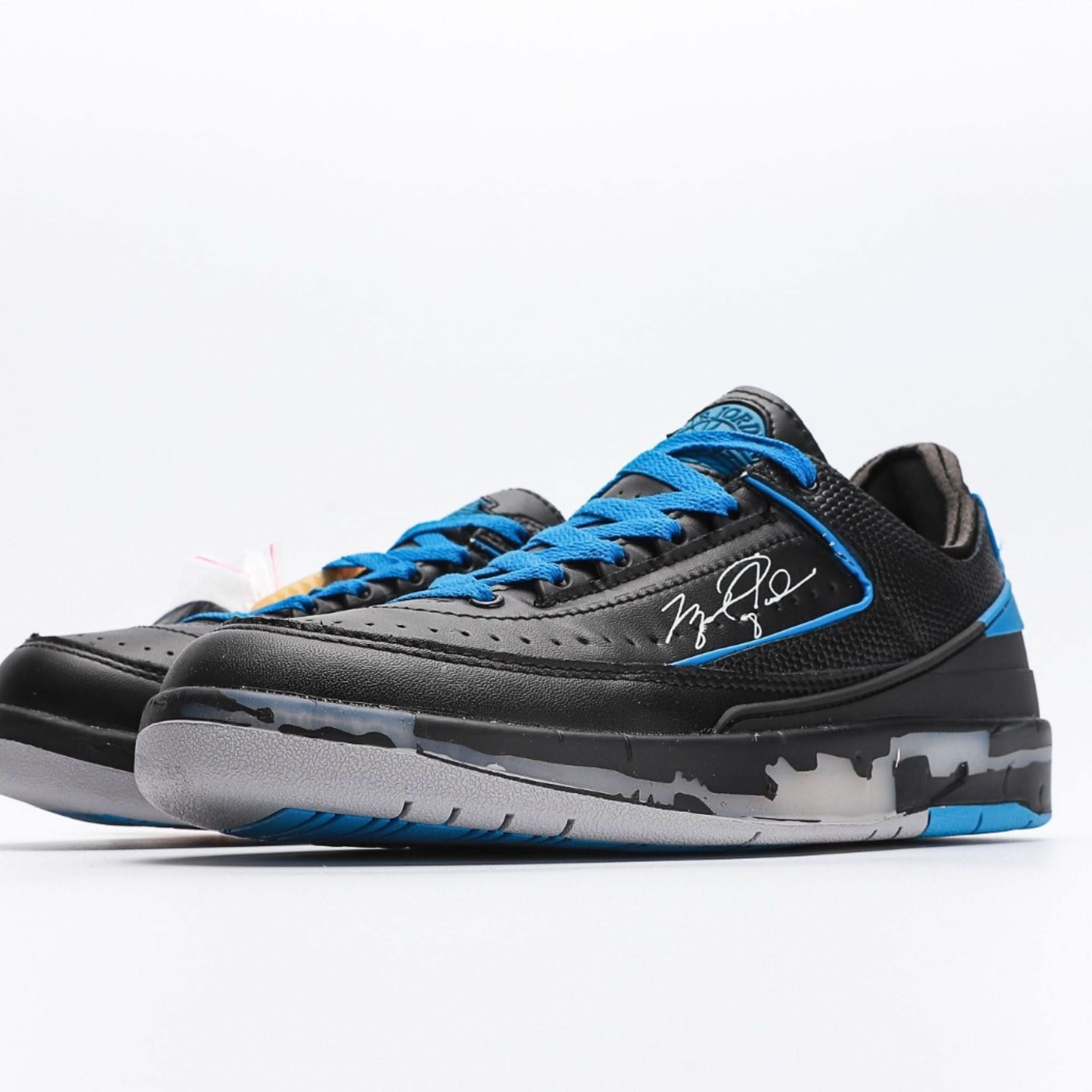 Off White x Nike Air Jordan 2 Low SP Black Varsity Royal
