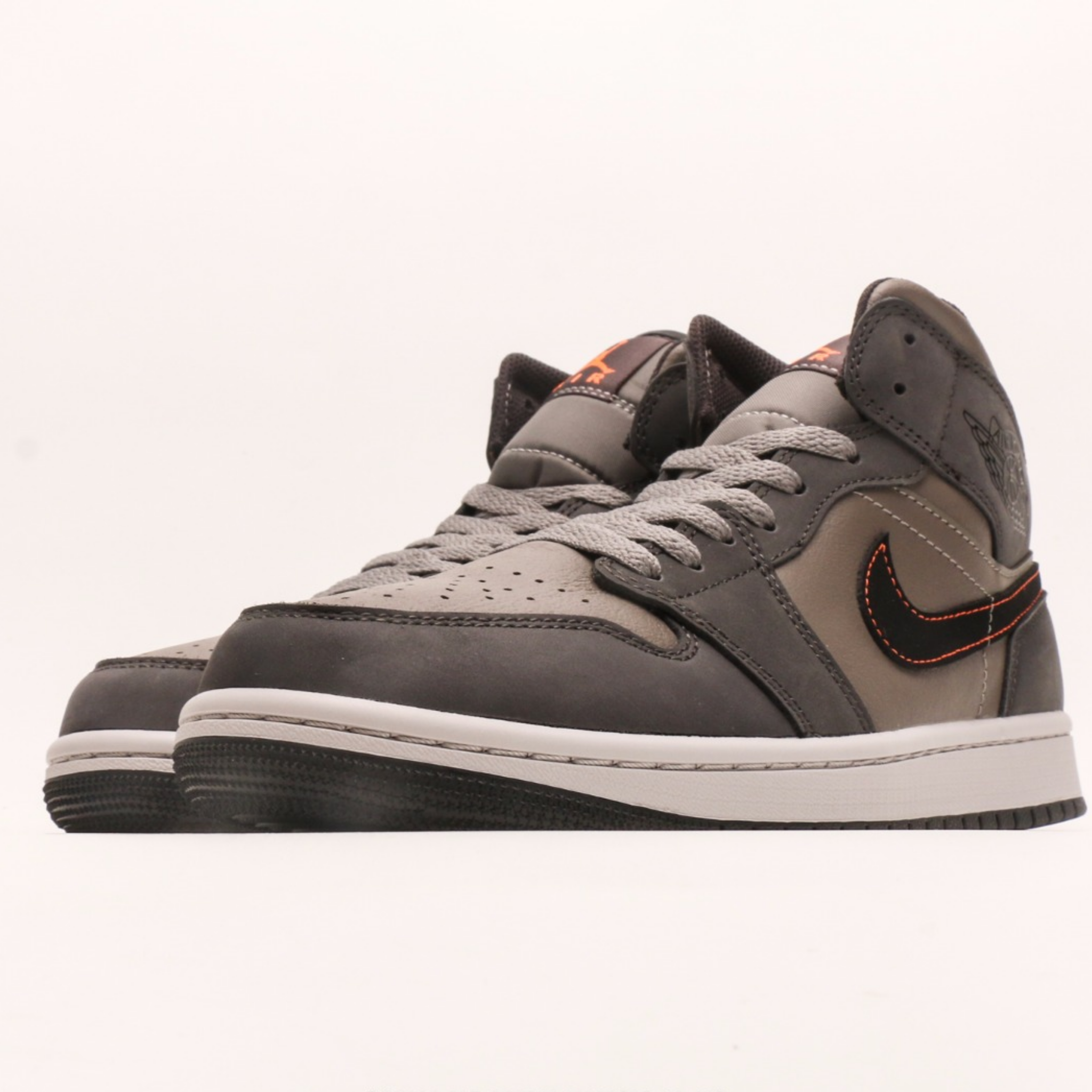 Air Jordan 1 Mid 'Grey-Orange'