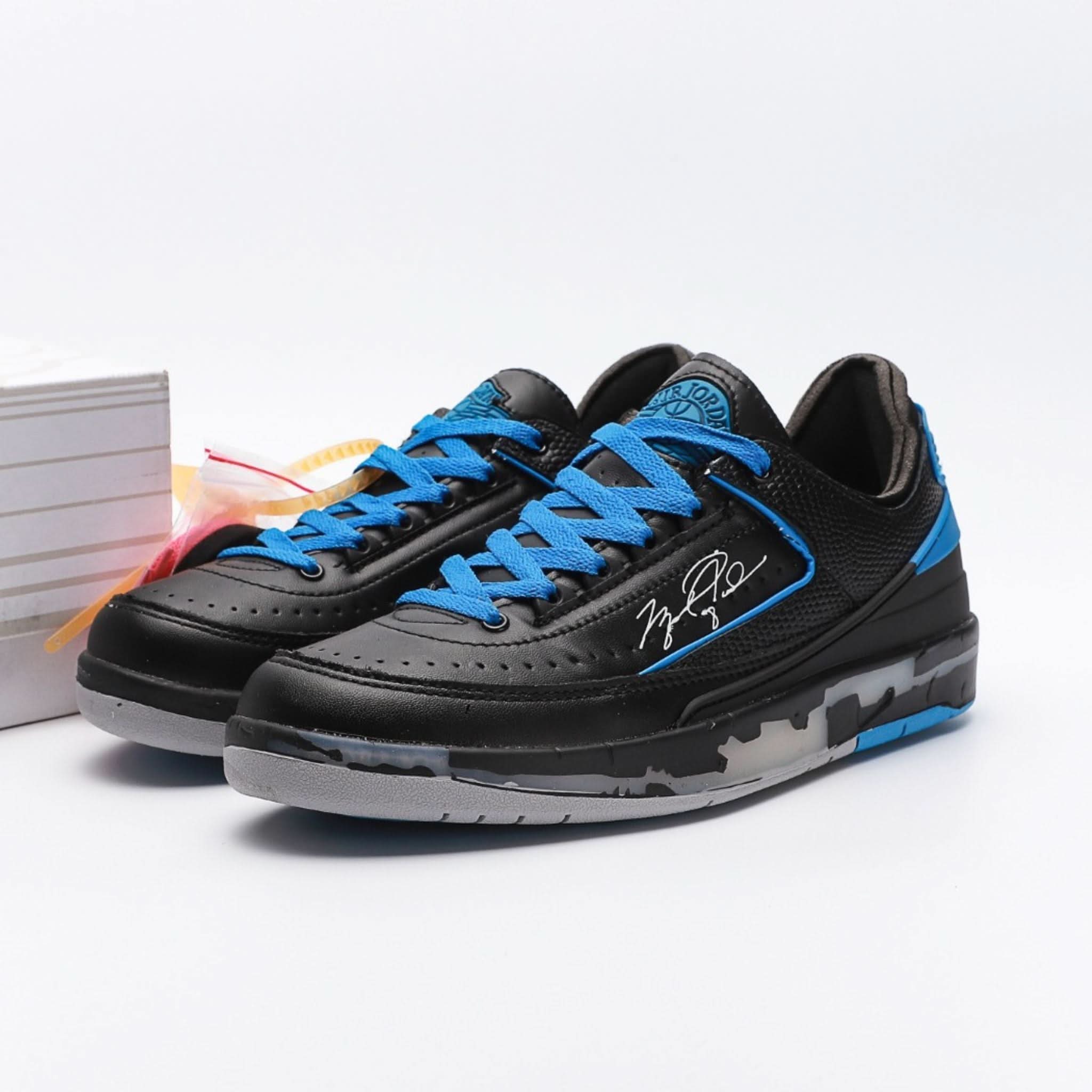 Off White x Nike Air Jordan 2 Low SP Black Varsity Royal