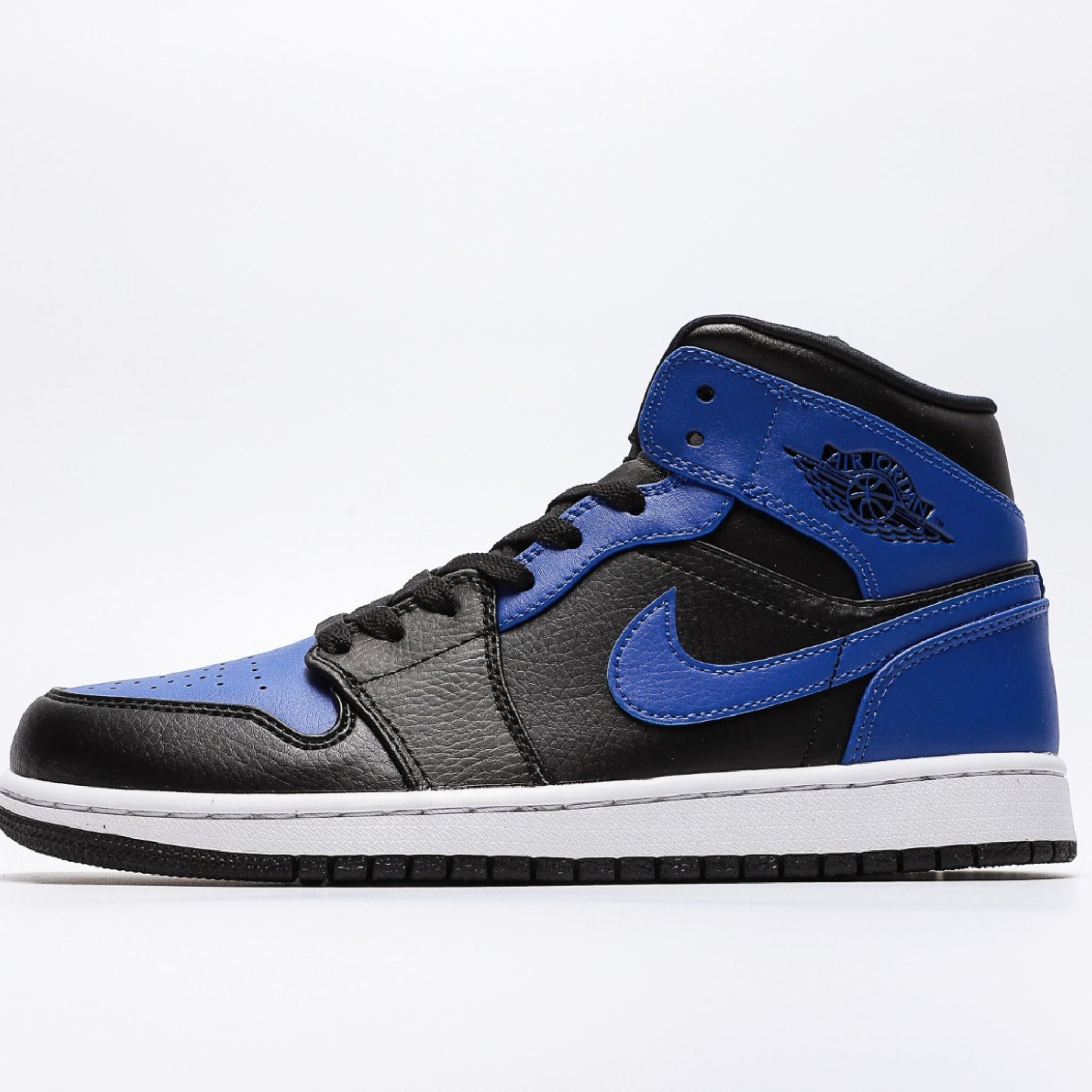 Nike Air Jordan 1 Mid Hyper Royal Tumbled Leather