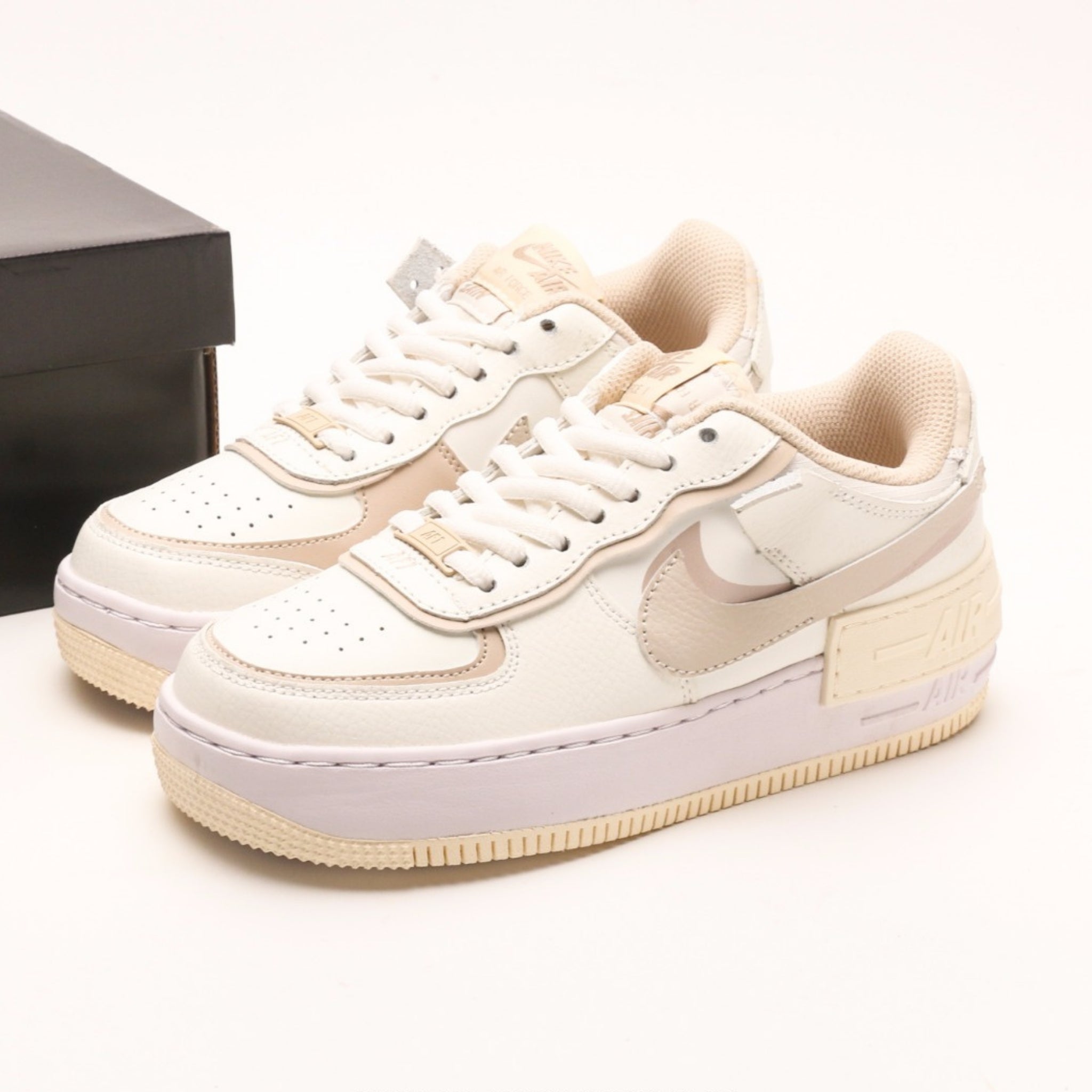 Nike Air Force 1 Shadow Beige Swoosh