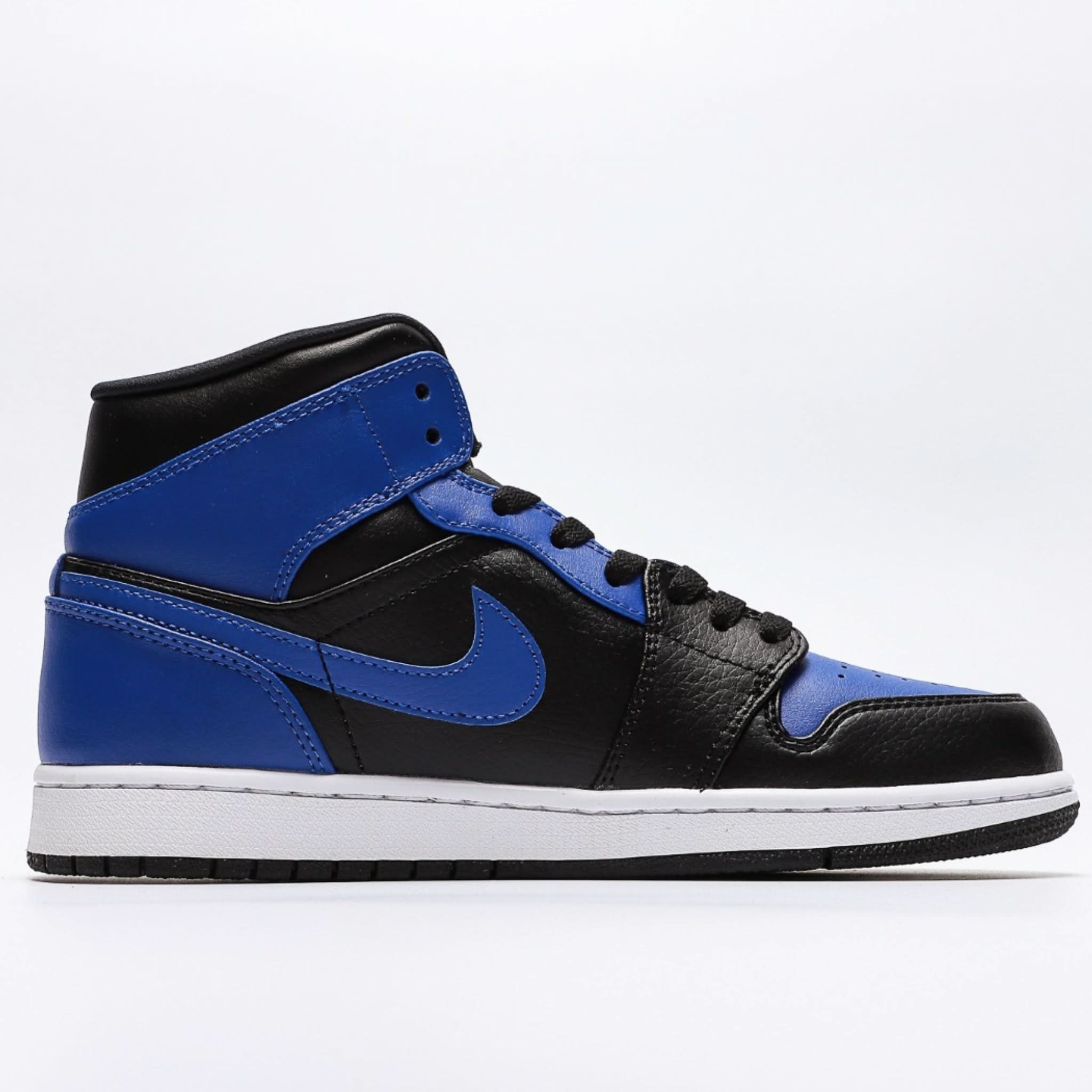 Nike Air Jordan 1 Mid Hyper Royal Tumbled Leather