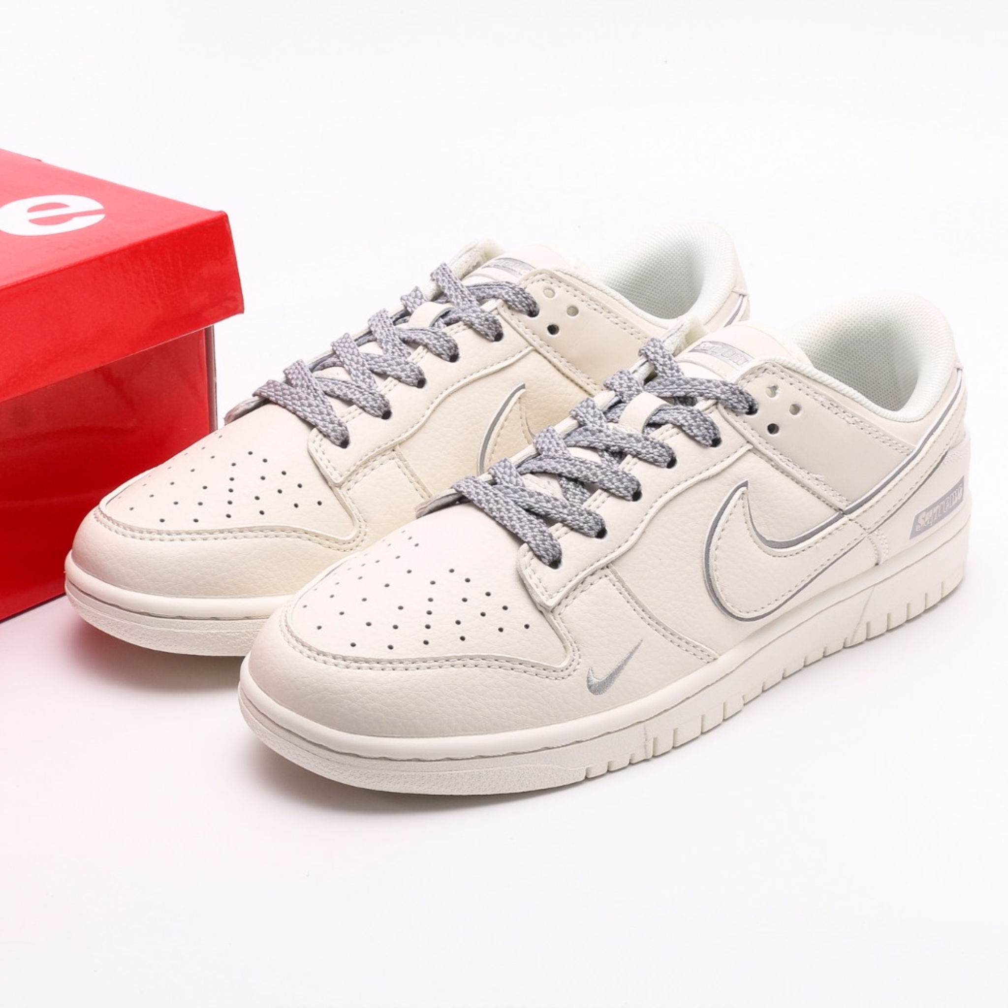 Supreme x Nike SB Dunk Low Grey Off White
