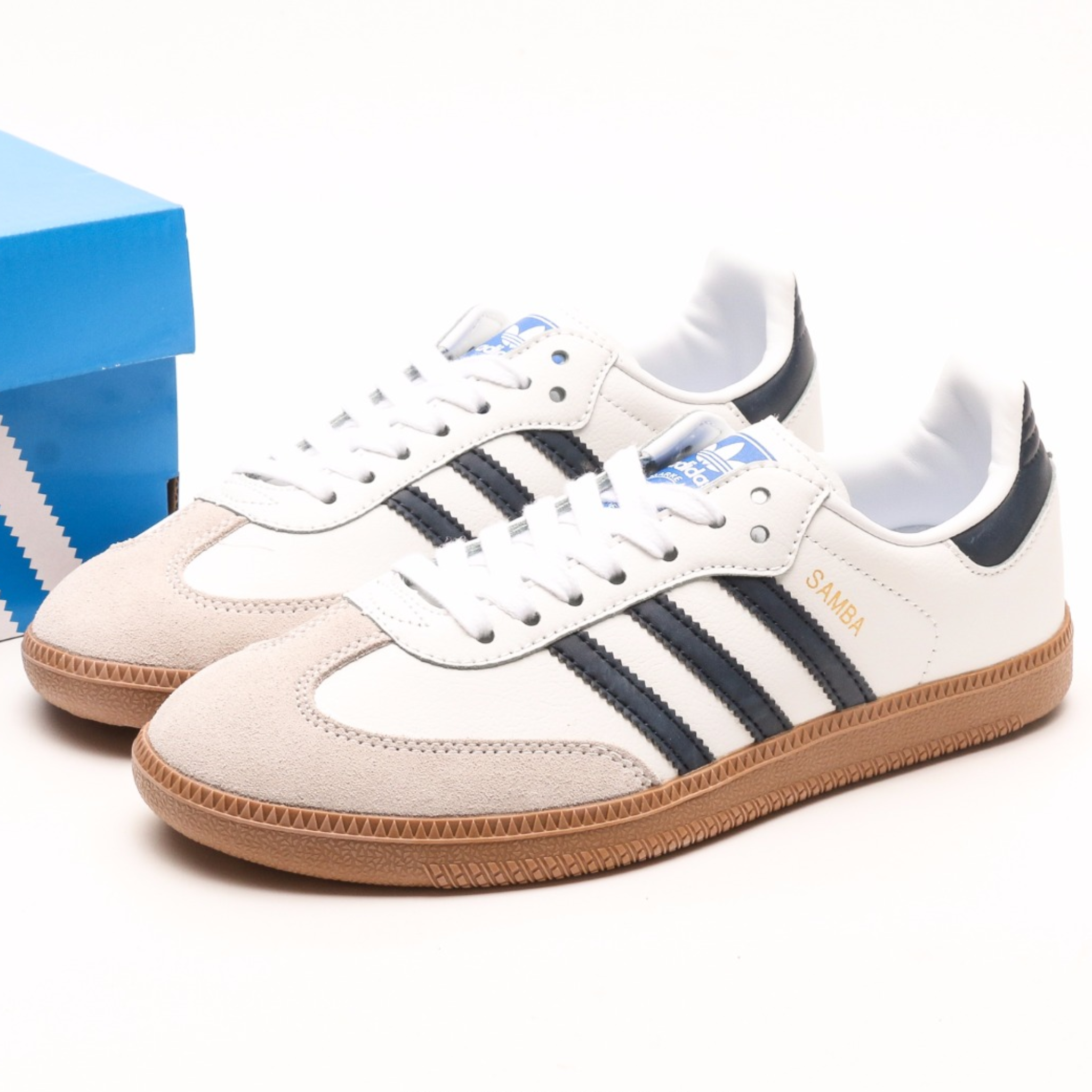 Adidas Samba OG "White Navy Blue"