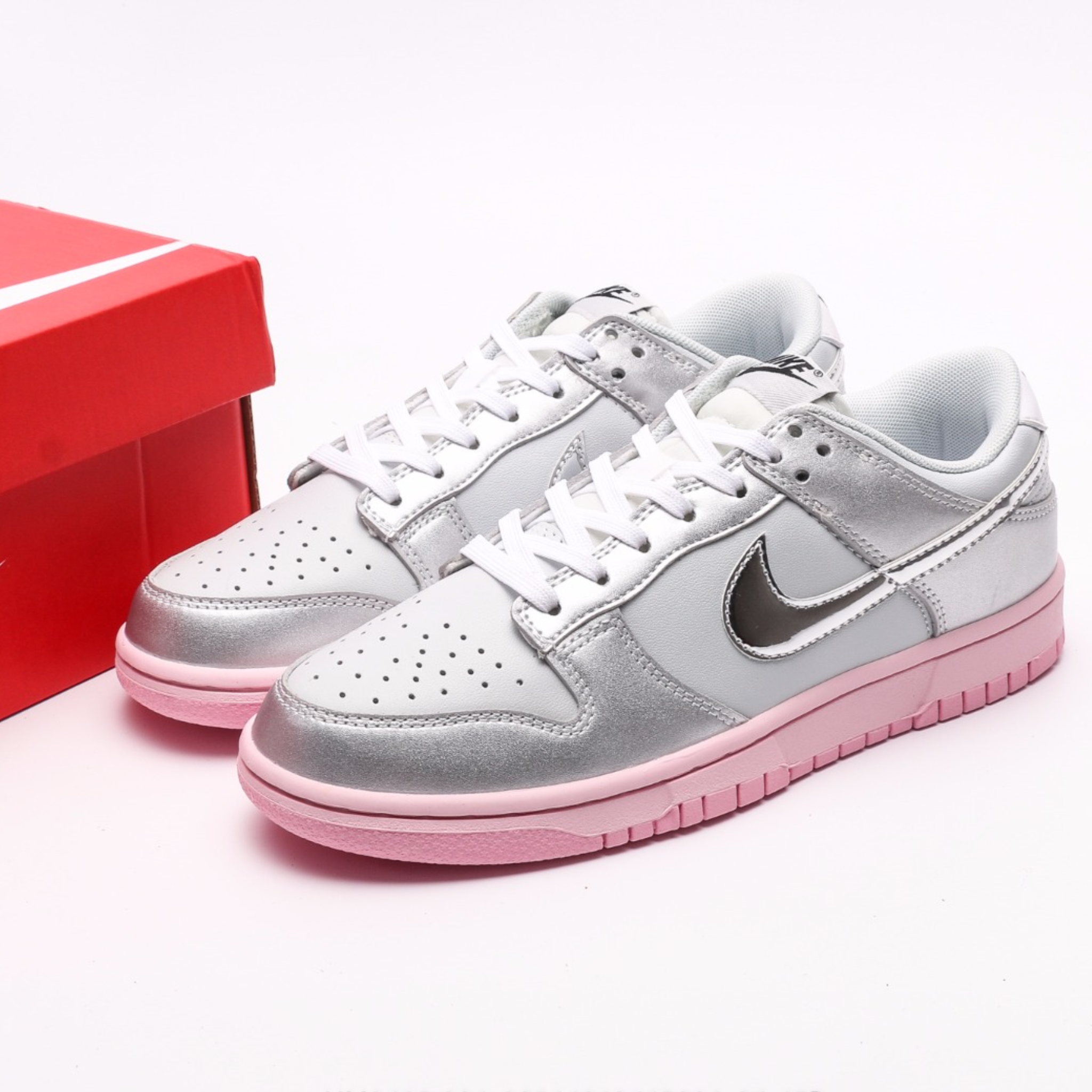 Nike Dunk Low Metallic Silver Pink Foam