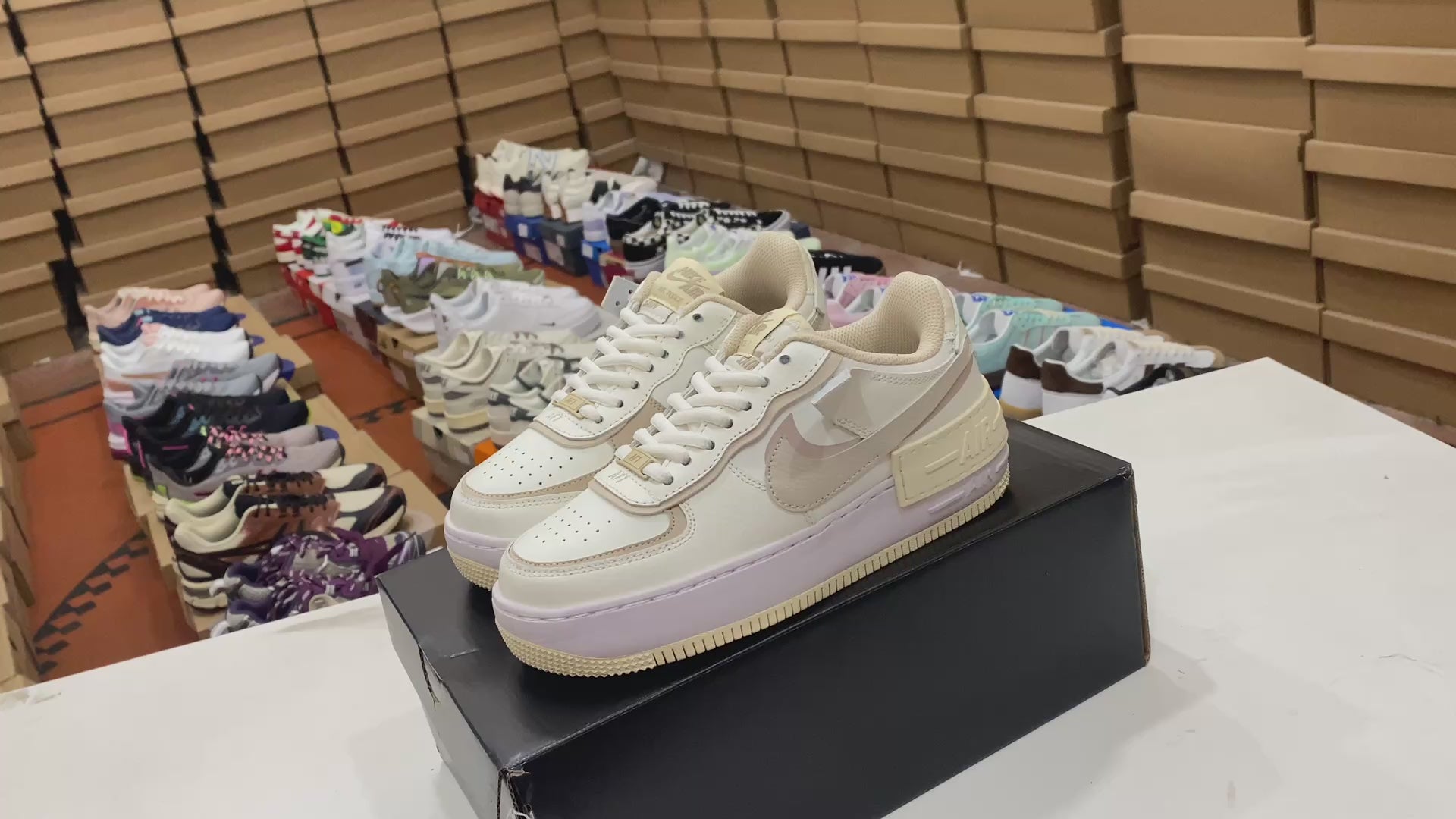 Nike Air Force 1 Shadow Beige Swoosh