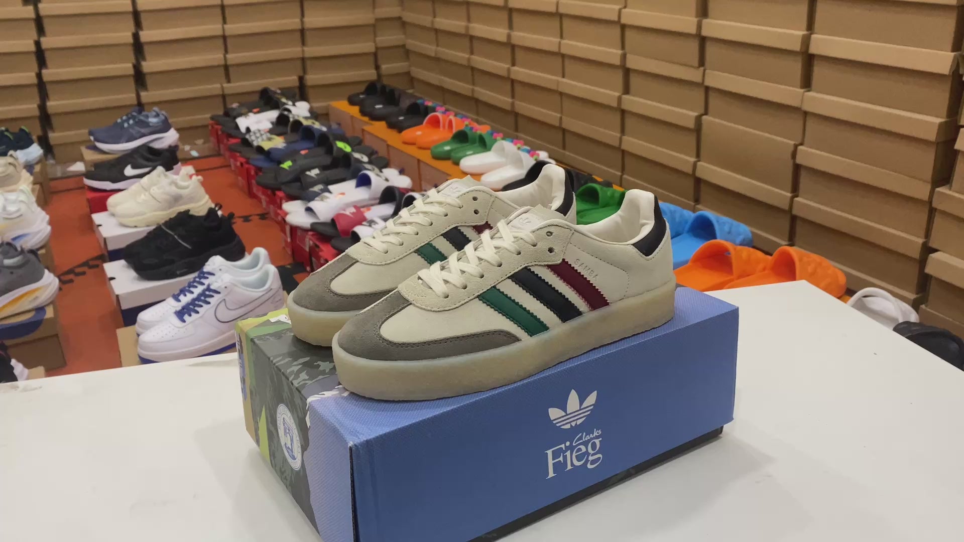 Adidas x Kith x Clarks Samba "Kithmas - Multi-Color Stripes"