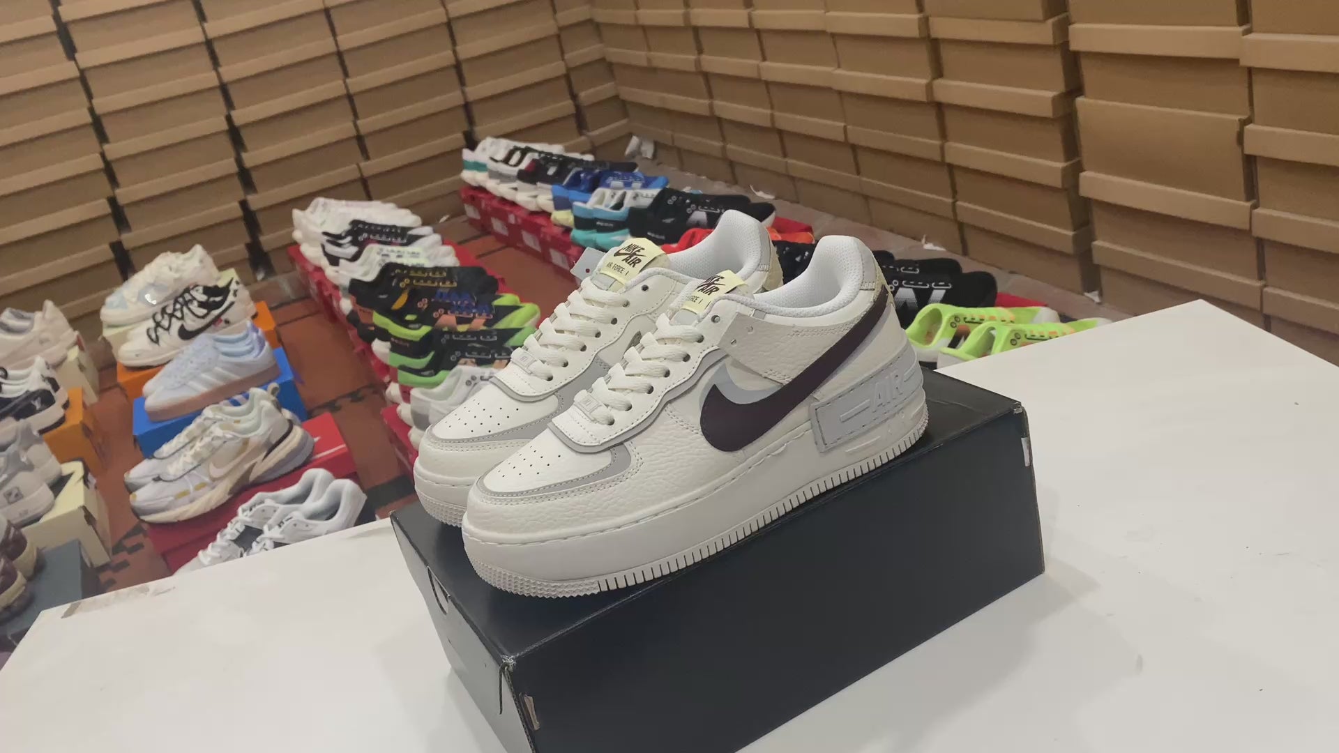 Nike Air Force 1 Shadow Brown-Green Swoosh